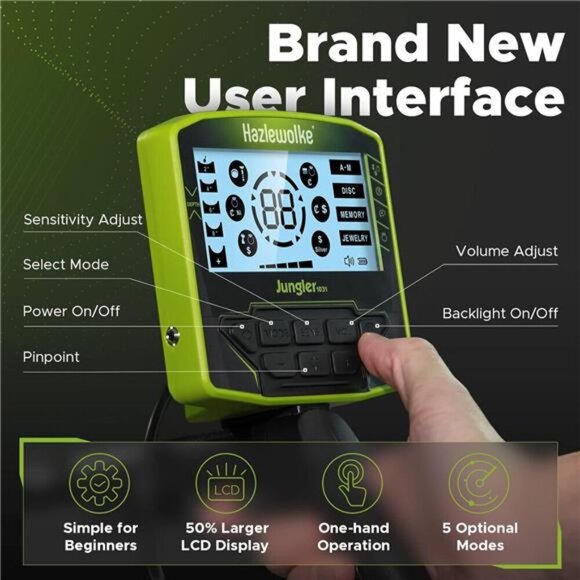 Metal Detector for Adults, 5 Professional Mode Higher Accuracy Waterproof Coil - Picture 2 of 6